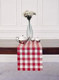 Solino Home 100% Pure Linen Checks Table Runner – Natural & White Check Table Runner – 14 x 72 Inch Runner for Dinner, Indoor and Outdoor Use