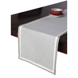 Solino Home 100% Pure Linen Checks Table Runner – Natural & White Check Table Runner – 14 x 72 Inch Runner for Dinner, Indoor and Outdoor Use