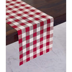 Solino Home 100% Pure Linen Checks Table Runner – Natural & White Check Table Runner – 14 x 72 Inch Runner for Dinner, Indoor and Outdoor Use