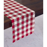 Solino Home 100% Pure Linen Checks Table Runner – Natural & White Check Table Runner – 14 x 72 Inch Runner for Dinner, Indoor and Outdoor Use