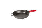 Lodge 12 Inch Cast Iron Skillet. Pre-Seasoned Cast Iron Skillet with Red Silicone Hot Handle Holder.