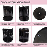 sanipoe 360 Rotating Makeup Organizer, DIY Adjustable Makeup Carousel Spinning Holder Storage Rack, Large Capacity Make up Caddy Shelf Cosmetics Organizer Box, Best for Countertop, Black