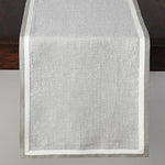 Solino Home 100% Pure Linen Checks Table Runner – Natural & White Check Table Runner – 14 x 72 Inch Runner for Dinner, Indoor and Outdoor Use