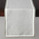 Solino Home 100% Pure Linen Checks Table Runner – Natural & White Check Table Runner – 14 x 72 Inch Runner for Dinner, Indoor and Outdoor Use