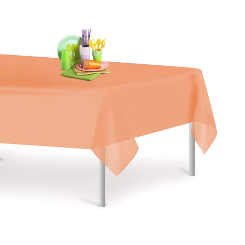 White 12 Pack Premium Disposable Plastic Tablecloth 54 Inch. x 108 Inch. Rectangle Table Cover By Grandipity