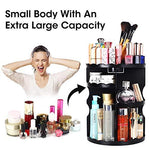 sanipoe 360 Rotating Makeup Organizer, DIY Adjustable Makeup Carousel Spinning Holder Storage Rack, Large Capacity Make up Caddy Shelf Cosmetics Organizer Box, Best for Countertop, Black