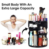 sanipoe 360 Rotating Makeup Organizer, DIY Adjustable Makeup Carousel Spinning Holder Storage Rack, Large Capacity Make up Caddy Shelf Cosmetics Organizer Box, Best for Countertop, Black
