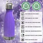 CHILLOUT LIFE Stainless Steel Water Bottle for Kids School: 12 oz Double Wall Insulated Cola Bottle Shape for Cold and Warm Drinks, BPA Free Metal Sports Bottle for Boys, Girls & Women