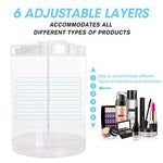 sanipoe 360 Rotating Makeup Organizer, DIY Adjustable Makeup Carousel Spinning Holder Storage Rack, Large Capacity Make up Caddy Shelf Cosmetics Organizer Box, Best for Countertop, Black